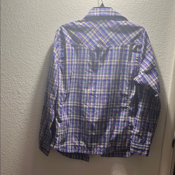 Eddie Bauer Purple Plaid Women's Shirt - Picture 4 of 4